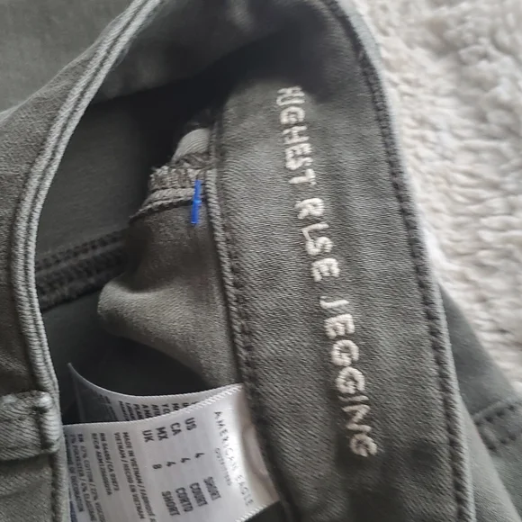 American Eagle Olive Green Moto Sryle Next Level Stretch Highest Rise Jegging 4 - Picture 4 of 7